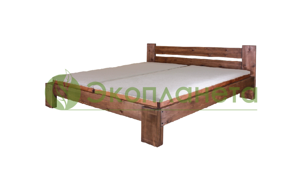 Эко-кровать из массива кедра с матрацами 160х200 см