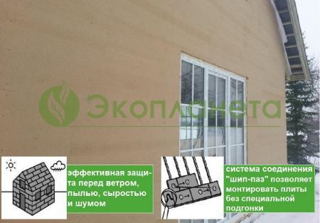 Влагостойкая ветрозащитная плита STEICO universal 22 мм шип-паз