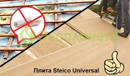Влагостойкая ветрозащитная плита STEICO universal 22 мм шип-паз