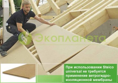 Влагостойкая ветрозащитная плита STEICO universal 22 мм шип-паз